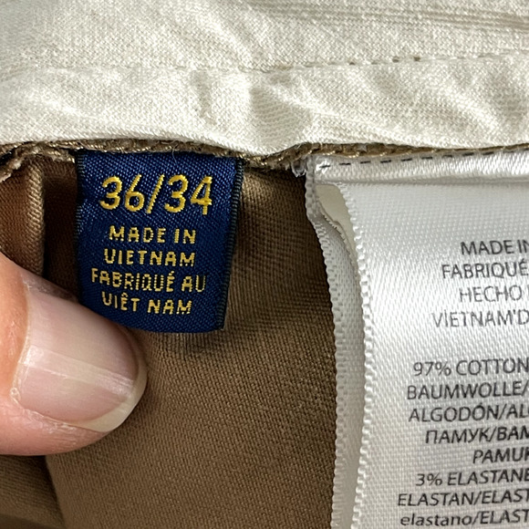 Polo Ralph Lauren Chino Pant Mens 36x34 Tan Stretch Classic Fit Twill Preppy - Picture 13 of 16